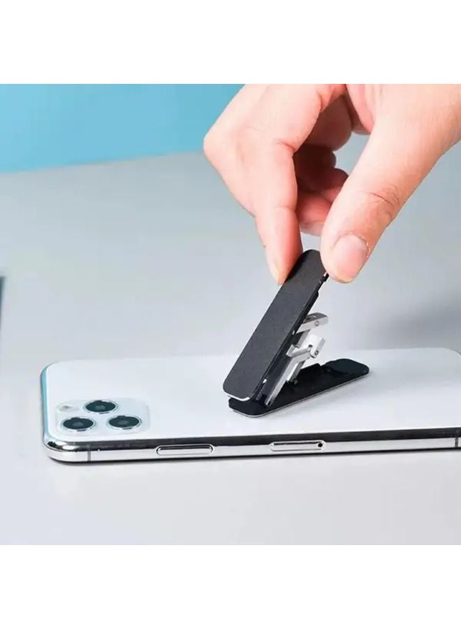 Black 3PCS Mini Foldable Adjustable Phone Stand Aluminum Alloy Desktop Mount Holder - Image 4